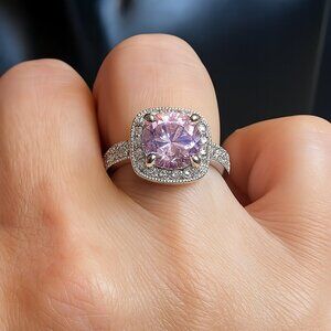 NWT Premier Designs "Pink Ice" Sterling Silver Ring Signed SAS